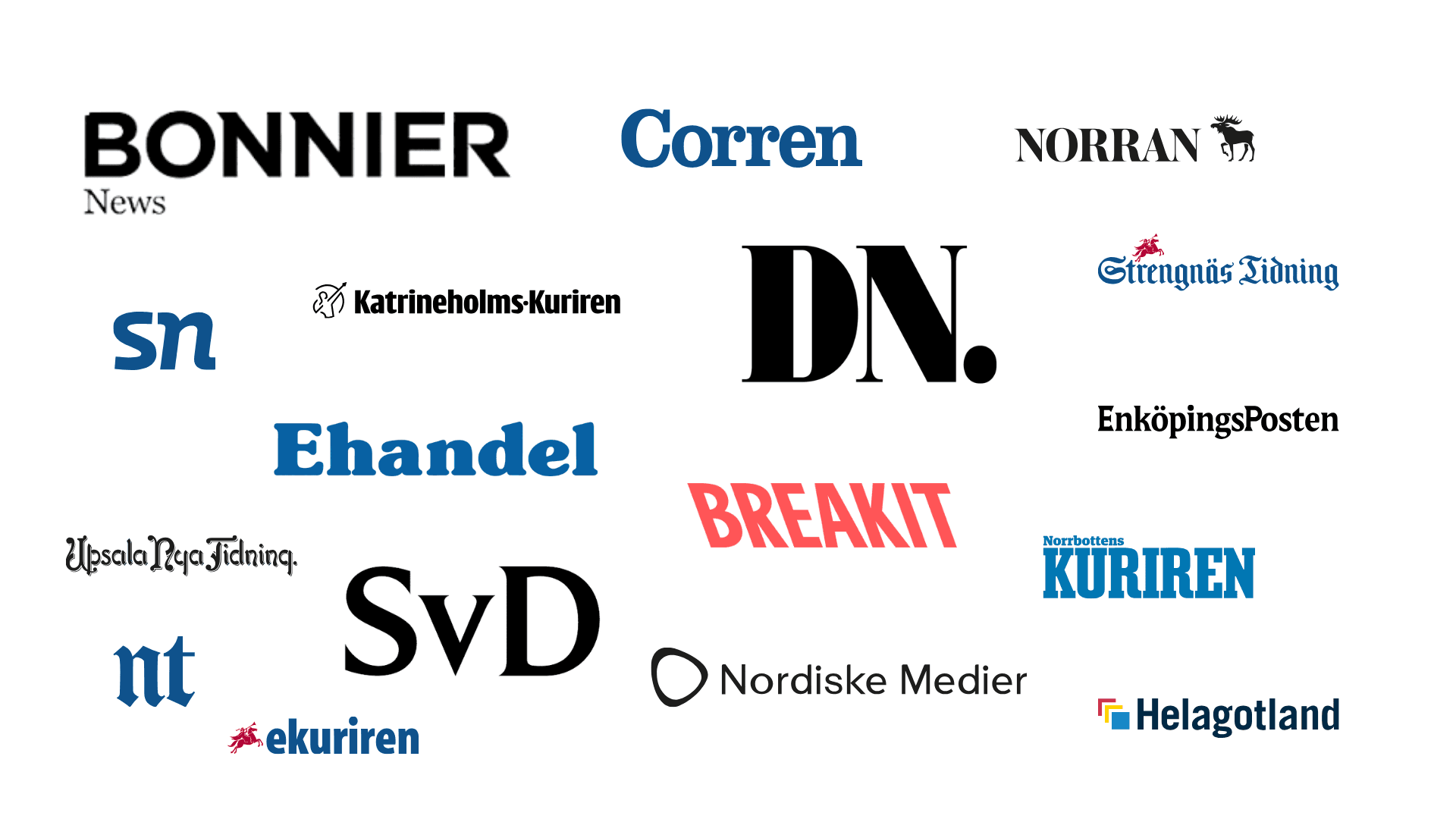 Återförsäljar- och mediepartner i Coursio Network – Bonnier News, DN, SvD, Breakit, Nordiske Medier med flera